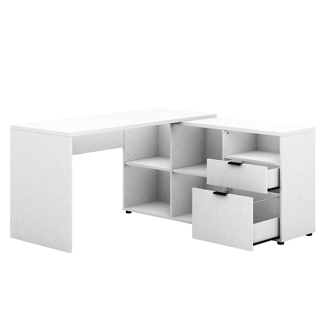 Rico 2 Drawer 5 Compartment Executive Desk - White