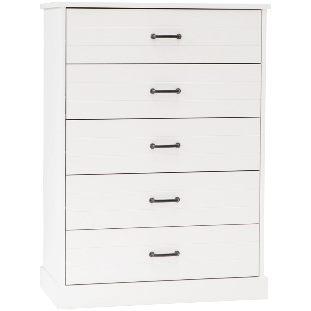 Hamptons 5 drawer Chest White
