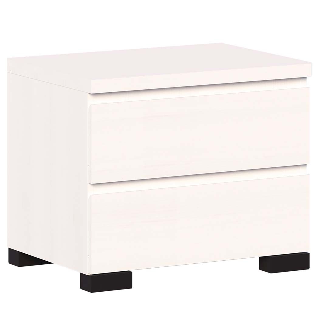 Elara 2 Drawer Bedside Table White