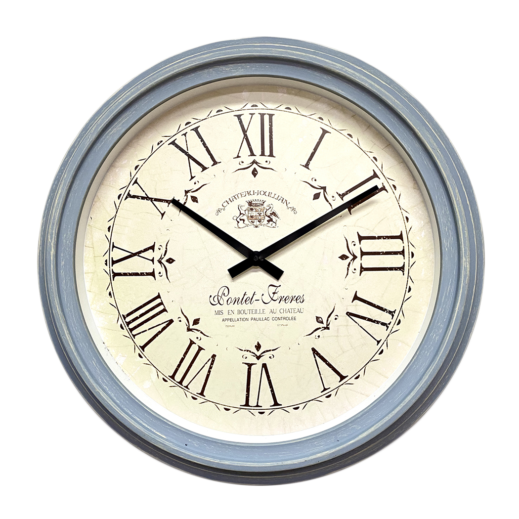 Elegant Home Style Large Wall Clock 61cm Blue