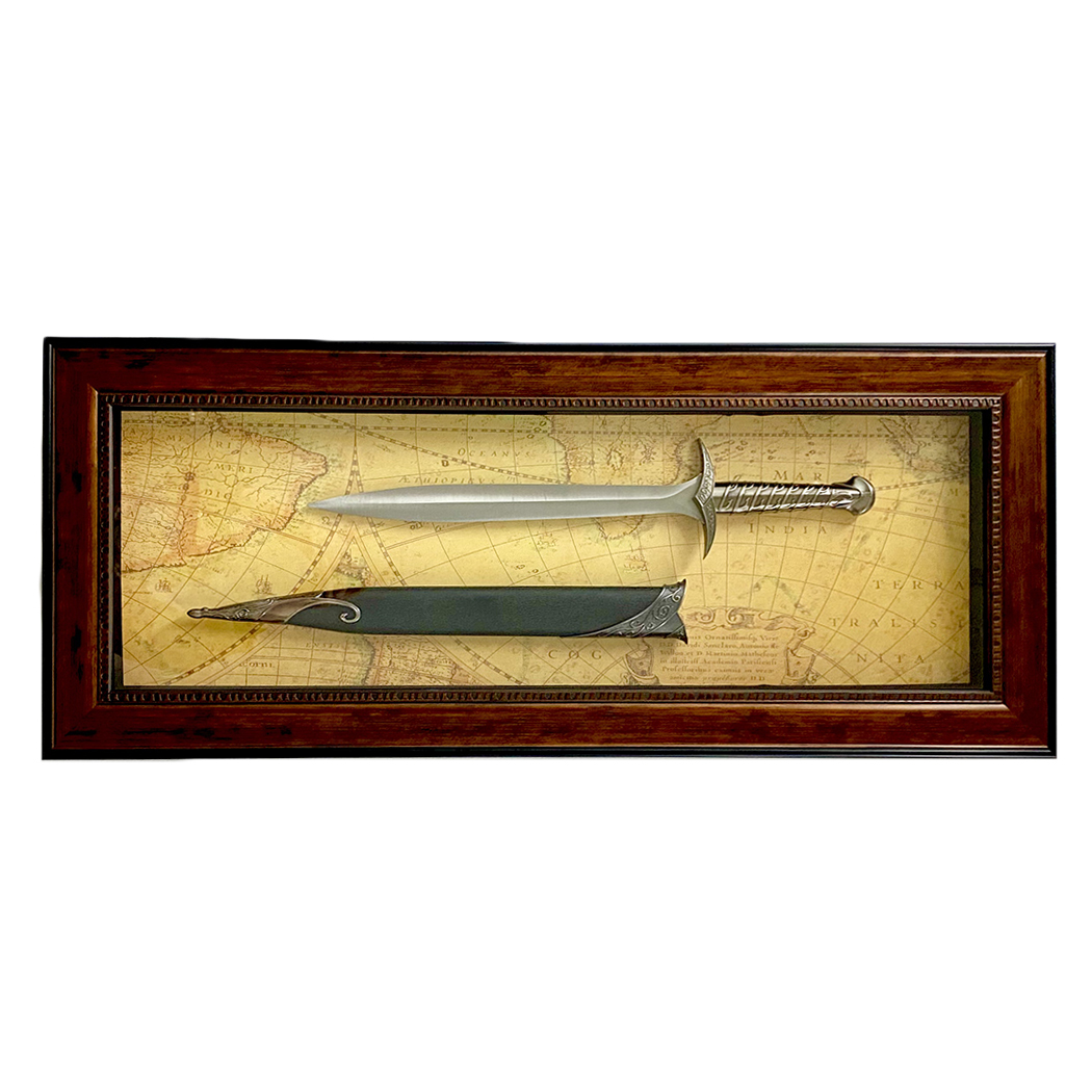 Home Decor Antique Metal Sword & Scabbard Timber Frame with Glass Face