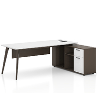Esma 2m L-shaped Executive Desk White and Grey