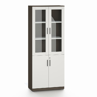 Esma  Storage Cabinet Filing Bookcases Unit with  Glass Doors & Lockable Base