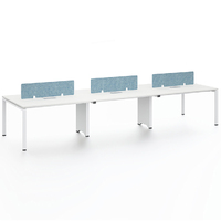 Emery 4.2M 6-Seater Office Table Without Cabinet White