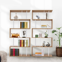 Set of 2 5 Tier Display Shelf Bookshelf Unit