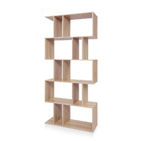 Kian 5 Tier Display Shelf Bookshelf Unit Oak