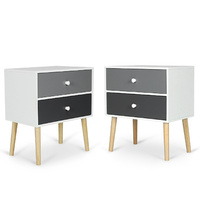 Iverson Set of 2 Bedside Table With 2 Drawers