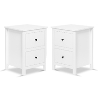 Franco Set of 2 Drawers Bedside Table White