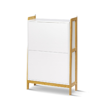 Chole 2 Door Wooden Shoe Cabinet Rack White