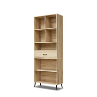 Niva 5 Tier Oak Bookshelf 1 Drawer