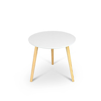 Aura Round Wood Coffee Table White 