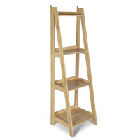 Hawaii 4 Tier Display Ladder Shelf Rack Oak