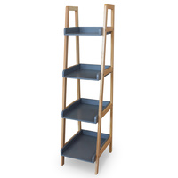 Hilka 4 Tier Display Ladder Shelf Grey