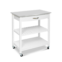 Hina Kitchen Trolley with Drawer 2 Shelves White