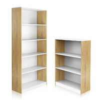 Hekman Open Shelf Bookcase Set Oak