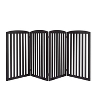 Wooden Freestanding Pet Gate 4 Panels Brown