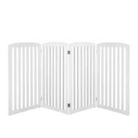 Wooden Freestanding Pet Gate 4 Panels White