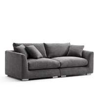 Harmony 3 Seater Fabric Sofa Grey