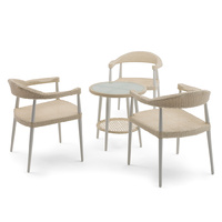 Porto 4 Piece Outdoor Coffee Table & Chair Set Beige