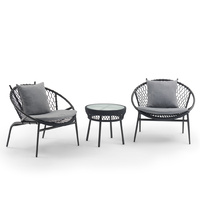 Hilda 2 Seater PE Rattan Outdoor Lounge Set Coffee Table & Chairs