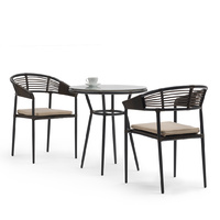 Brogan 2 Seater PE Rattan Outdoor Lounge Set Coffee Table & Chairs