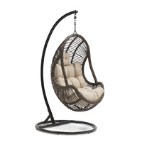 Arcon Outdoor PE Rattan Hanging Egg Swing Chair Brown