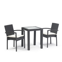 Belgium PE Rattan Outdoor Dining Table Set Black