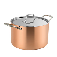 LASSANi tri-ply copper 24 cm casserole with lid and induction bottom