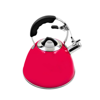 Aquatic Stainless Steel Whistling Kettle 3L Red