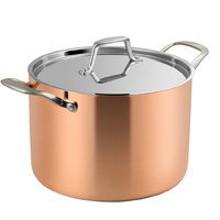 LASSANi tri-ply copper 24cm stock pot with lid and induction bottom