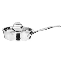 Stern Tri-ply Stainless Steel Saute Pan with Lid 22cm