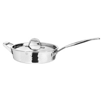 Stern Tri-ply Stainless Steel Saute Pan with Lid 24cm