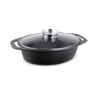 Marburg Die Cast Roaster With Aroma Lid 32x24cm Marble Non-Stick Coating