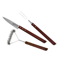 BRUHL 3pcs Jumbo BBQ Set Knife Fork Cleaning Brush