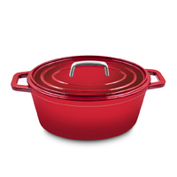 ALPEN Cast Iron Roaster 31x23.5cm Red