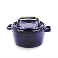 Alpen 0.6L Cast Iron Casserole 14cm Dark Blue