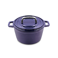 Alpen 2L Cast Iron Casserole 20cm Dark Blue 