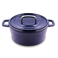 Alpen 3L Cast Iron Casserole 24cm Dark Blue 