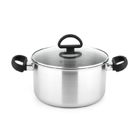 Riesa Tri-ply Stainless Steel Non-stick Casserole with Glass Lid 24x13.5cm