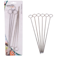 Appetito Set of 6 25cm Chrome Skewers