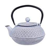Teaology Cast Iron Teapot 800ml Parquetry White