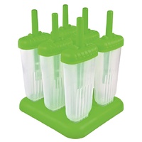 Set of 6 Groovy Ice Pop Mould Green