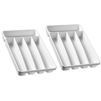 2x Madesmart Basic 5 Compartment Cutlery Tray 32.7 x 22.9 x 4.4cm