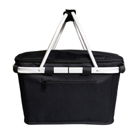 Sachi Insulated Carry Basket w/ Lid Black