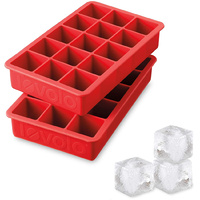 Tovolo Set of 2 Perfect Cube Ice Tray Apple Red