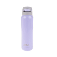 Oasis 500ml Stainless Steel Insulated Straw Sports Bottle Lilac