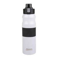 Oasis 600ml Stainless Steel Double Wall Insulated Flip-Top Sports Bottle White