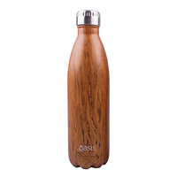 Oasis 750ml Stainless Steel Double Wall Insulated Drink Bottle Teak