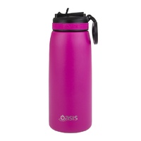Oasis Stainless Steel Double Wall Insulated Sports Bottle w/ Sipper Straw 780ML Fuchsia 