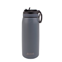 Oasis Stainless Steel Double Wall Insulated Sports Bottle w/ Sipper Straw 780ML Steel